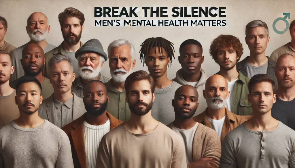 A-diverse-group-of-men-of-different-ages-and-ethnicities-standing-together-looking-supportive-and-strong.-The-background-features-a-calming-neutral