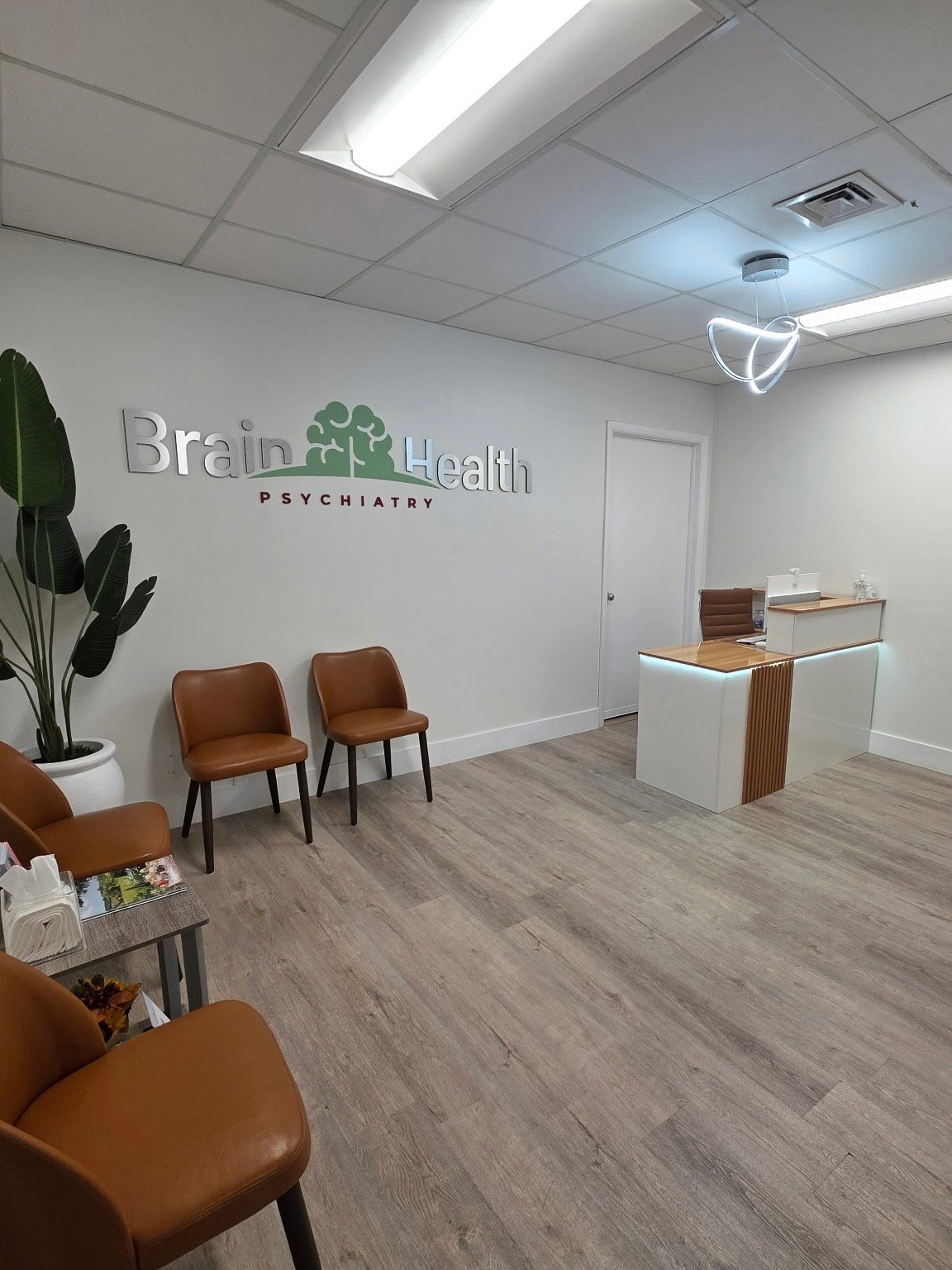 Comfortable Brain Health Psychiatry office seating area